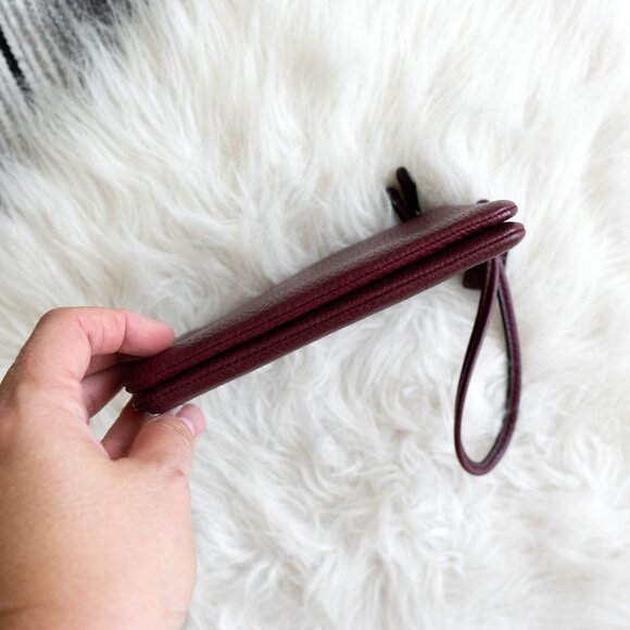 Coach Burgundy Leather Wristlet - Picture 9 of 14